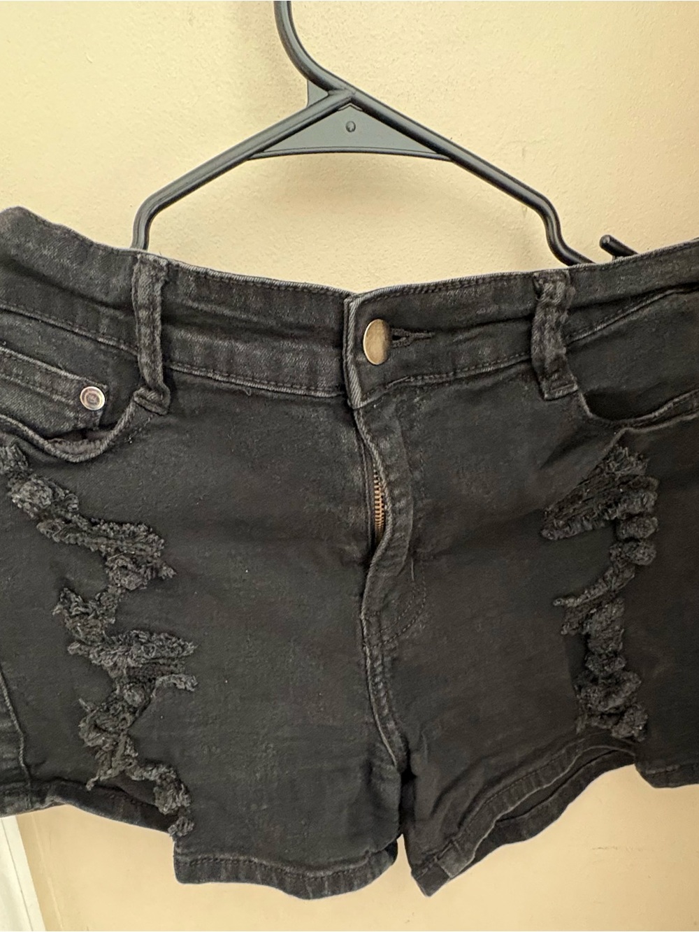 Fashion Nova Black Distressed Jean Shorts